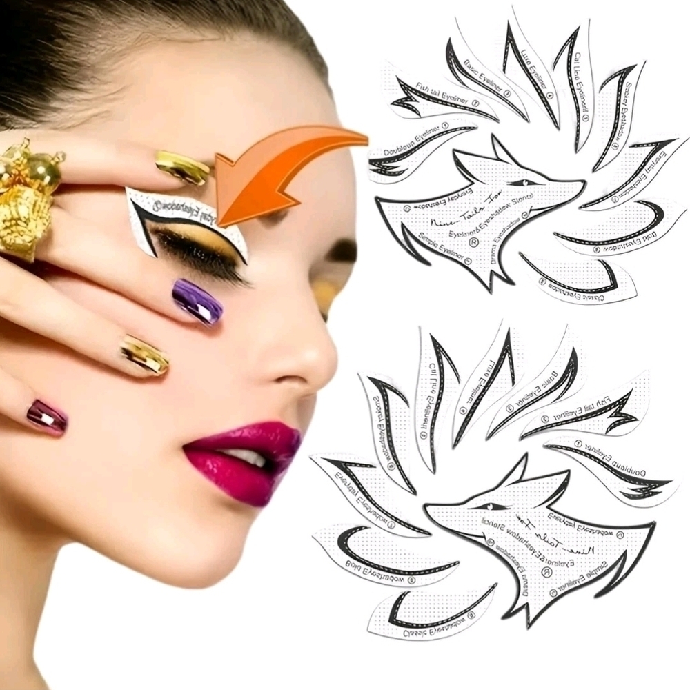 Fox EyeEyeliner Stencil and Eyeshadow Stencil Kit - Black 12 Pack